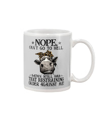 Cow- Nope Can't Go To Hell Limited Classic T- Shirt - Mug