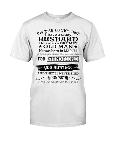 I Have A Crazy Husband Classic T-Shirt - Guys Tee - Basketweave Tote Bag