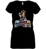 Image of Colorful Skull Of Three Girls T-Shirt - Guys Tee - Ladies V-Neck