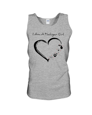 Michigan Girl Heart T-Shirt - Sweatshirt - Unisex Tank Top