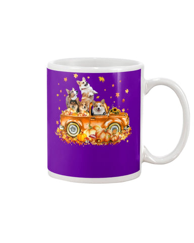 Dogs Reunion On Pumpkin Car T-Shirt - Mug