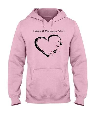 Michigan Girl Heart T-Shirt - Hoodie - Ladies Tee