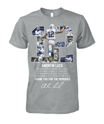 12 Years Of Andrew Luck Limited Classic T- Shirt - Guys Tee - Unisex Long Sleeve