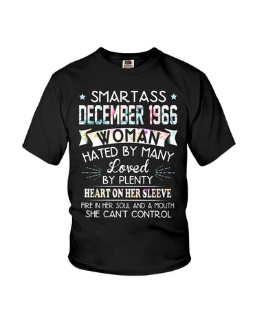 Smartass December 1966 T-Shirt - Ladies Flowy Tank - Youth Tee