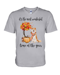 Akita The Most Wonderful Time Of Year T-Shirt - Guys V-Neck - Unisex Long Sleeve