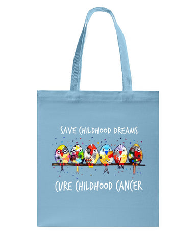 Save Childhood Dreams Cure Childhood Cancer T-Shirt - Unisex Tank Top - Basketweave Tote Bag