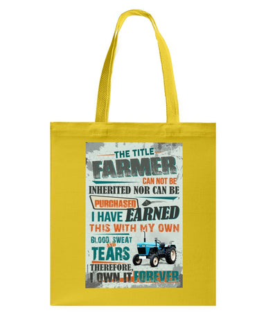 Farmer Can Not Be Inherited Nor Can Be Purchase Limited Classic T- Shirt - Guys V-Neck - Basketweave Tote Bag