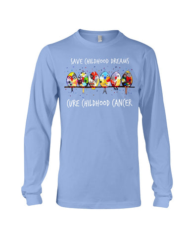 Save Childhood Dreams Cure Childhood Cancer T-Shirt - Guys V-Neck - Unisex Long Sleeve