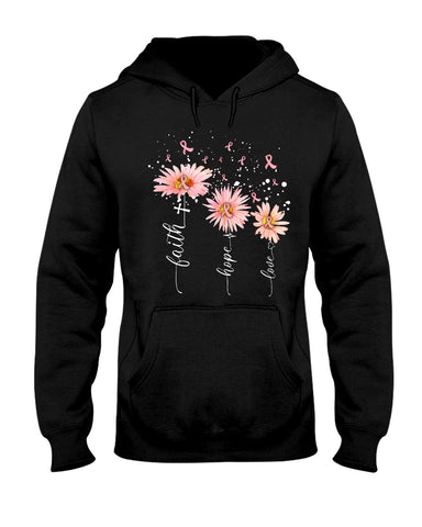 Breast Cancer - Color Drop Flower T-Shirt - Youth Tee - Hoodie