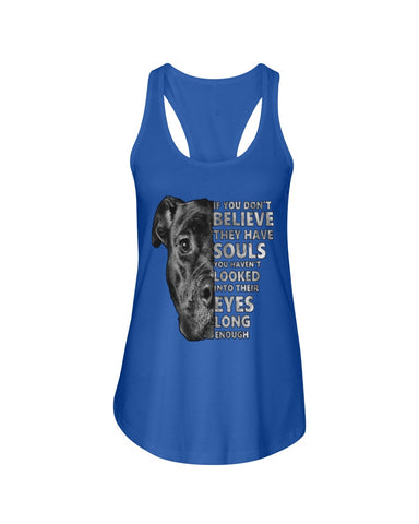 Look Into Pitbull's Eye T-Shirt - Unisex Tank Top - Ladies Flowy Tank