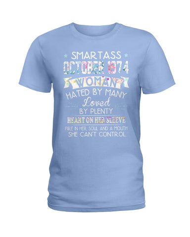 Smartass October 1974 Classic T-Shirt - Hoodie - Ladies Tee