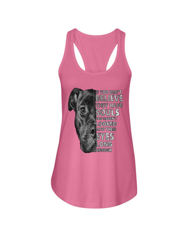 Look Into Pitbull's Eye T-Shirt - Unisex Tank Top - Ladies Flowy Tank