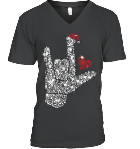 Sign Language Bright T-Shirt - Guys V-Neck - Unisex Tank Top