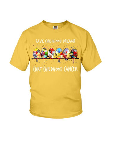 Save Childhood Dreams Cure Childhood Cancer T-Shirt - Ladies Flowy Tank - Youth Tee