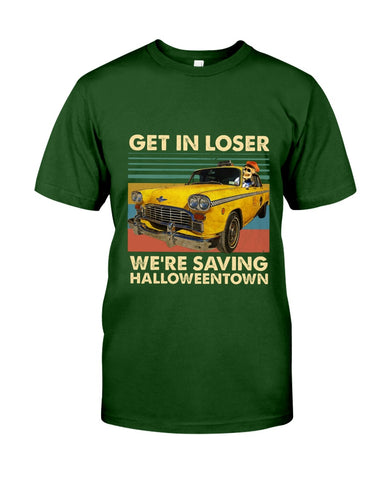 Get In Loser We're Saving Halloweentown Tote Bag - Guys Tee - Basketweave Tote Bag