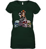 Image of Colorful Skull Of Three Girls T-Shirt - Guys Tee - Ladies V-Neck