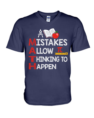 Math Teacher - Mistake Allow Thinking To Happen Classic T-Shirt - Guys V-Neck - Basketweave Tote Bag