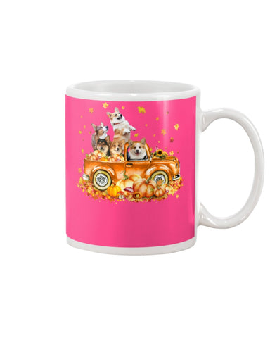 Dogs Reunion On Pumpkin Car T-Shirt - Mug