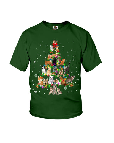 Unique Cat Christmas Tree Limited Classic T-Shirt - Youth Tee - Hoodie