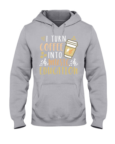 I Turn Coffee Into Music Education T-Shirt - Hoodie - Guys V-Neck