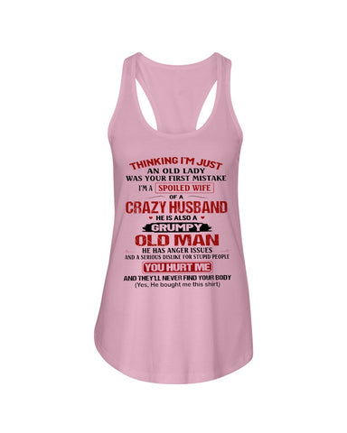 A Wife Of A Grumpy Husband Limited Classic T-Shirt - Ladies Flowy Tank - Ladies Tee