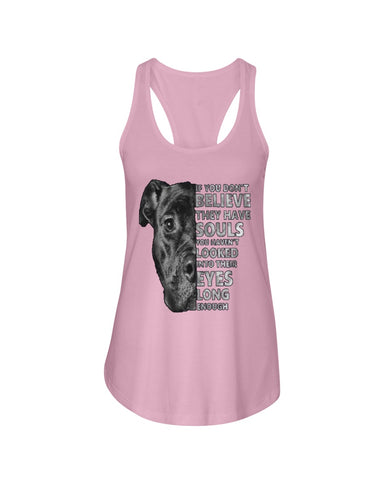 Look Into Pitbull's Eye T-Shirt - Unisex Tank Top - Ladies Flowy Tank