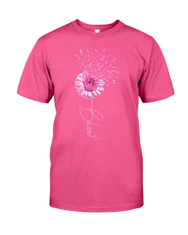 Believe - Breast Cancer Awareness Limited Classic T-Shirt - Guys Tee - Unisex Long Sleeve