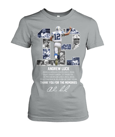 12 Years Of Andrew Luck Limited Classic T- Shirt - Ladies Tee - Ladies V-Neck