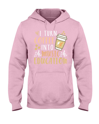 I Turn Coffee Into Music Education T-Shirt - Hoodie - Guys V-Neck