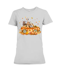 Dogs Reunion On Pumpkin Car T-Shirt - Ladies Tee - Hoodie