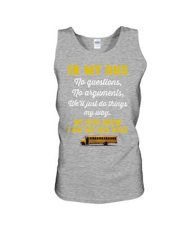 In My Bus I'm The Bus Boss Tote Bag - Unisex Tank Top - Ladies Flowy Tank