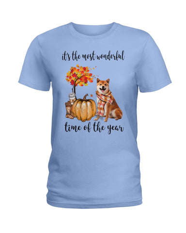 Shiba Inu The Most Wonderful Time T-Shirt - Hoodie - Ladies Tee