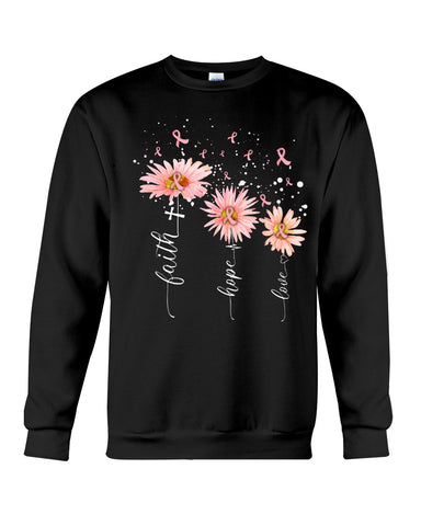 Breast Cancer - Color Drop Flower T-Shirt - Guys Tee - Sweatshirt