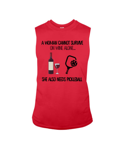 A Woman Need Wine And Pickball Limited Classic T- Shirt - Guys Tee - Unisex Long Sleeve