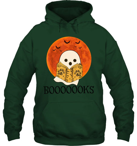 Boo Loves Booooooks T-Shirt - Hoodie - Unisex Long Sleeve