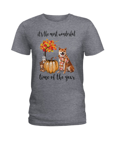 Shiba Inu The Most Wonderful Time T-Shirt - Hoodie - Ladies Tee