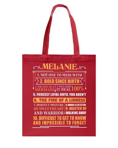 Melanie Characteristic Limited Classic T-Shirt - Guys V-Neck - Basketweave Tote Bag