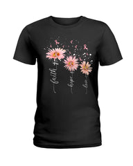 Breast Cancer - Color Drop Flower T-Shirt - Ladies Tee - Unisex Long Sleeve