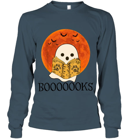 Boo Loves Booooooks T-Shirt - Hoodie - Unisex Long Sleeve