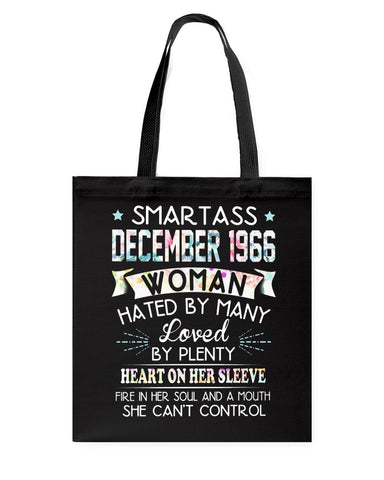 Smartass December 1966 T-Shirt - Guys Tee - Basketweave Tote Bag