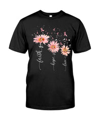 Breast Cancer - Color Drop Flower T-Shirt - Guys Tee - Sweatshirt