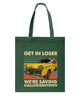 Image of Get In Loser We're Saving Halloweentown Tote Bag - Guys Tee - Basketweave Tote Bag