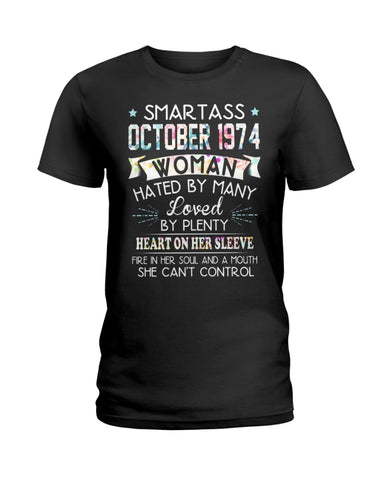 Smartass October 1974 Classic T-Shirt - Hoodie - Ladies Tee