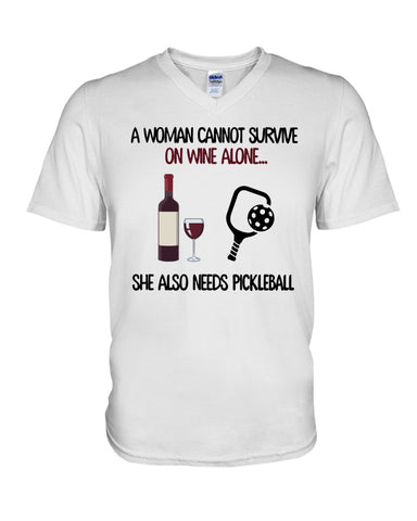 A Woman Need Wine And Pickball Limited Classic T- Shirt - Guys V-Neck - Mug