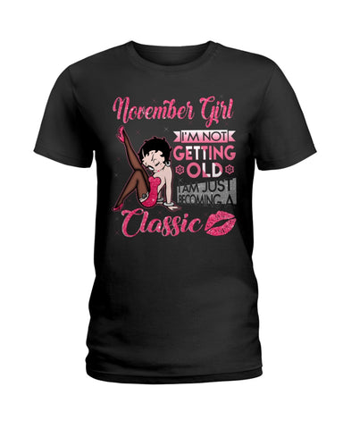 Classic November Girl T-Shirt - Ladies Tee - Unisex Long Sleeve