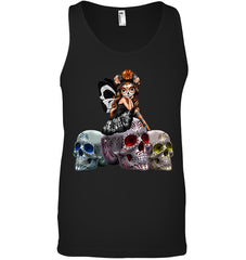 Colorful Skull Of Three Girls T-Shirt - Unisex Tank Top - Hoodie