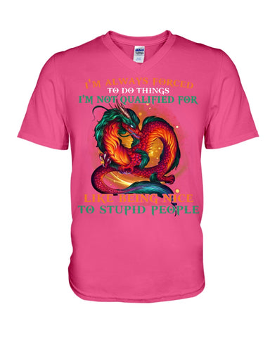 I'm Not Qualified For Like Being Nice To Stupid People Limited Classic T-Shirt - Guys V-Neck - Basketweave Tote Bag