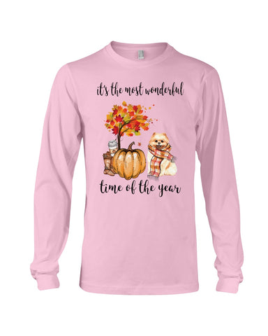 Pomeranian - The Most Wonderful Time T-Shirt - Guys V-Neck - Unisex Long Sleeve