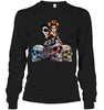 Image of Colorful Skull Of Three Girls T-Shirt - Unisex Long Sleeve - Ladies Flowy Tank