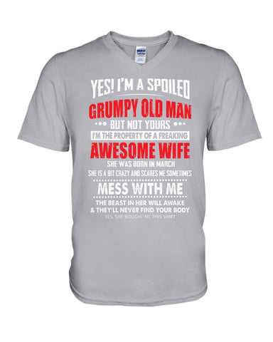 Grumpy Old Man And His Awesome March Wife Limited Classic T-Shirt - Guys Tee - Guys V-Neck